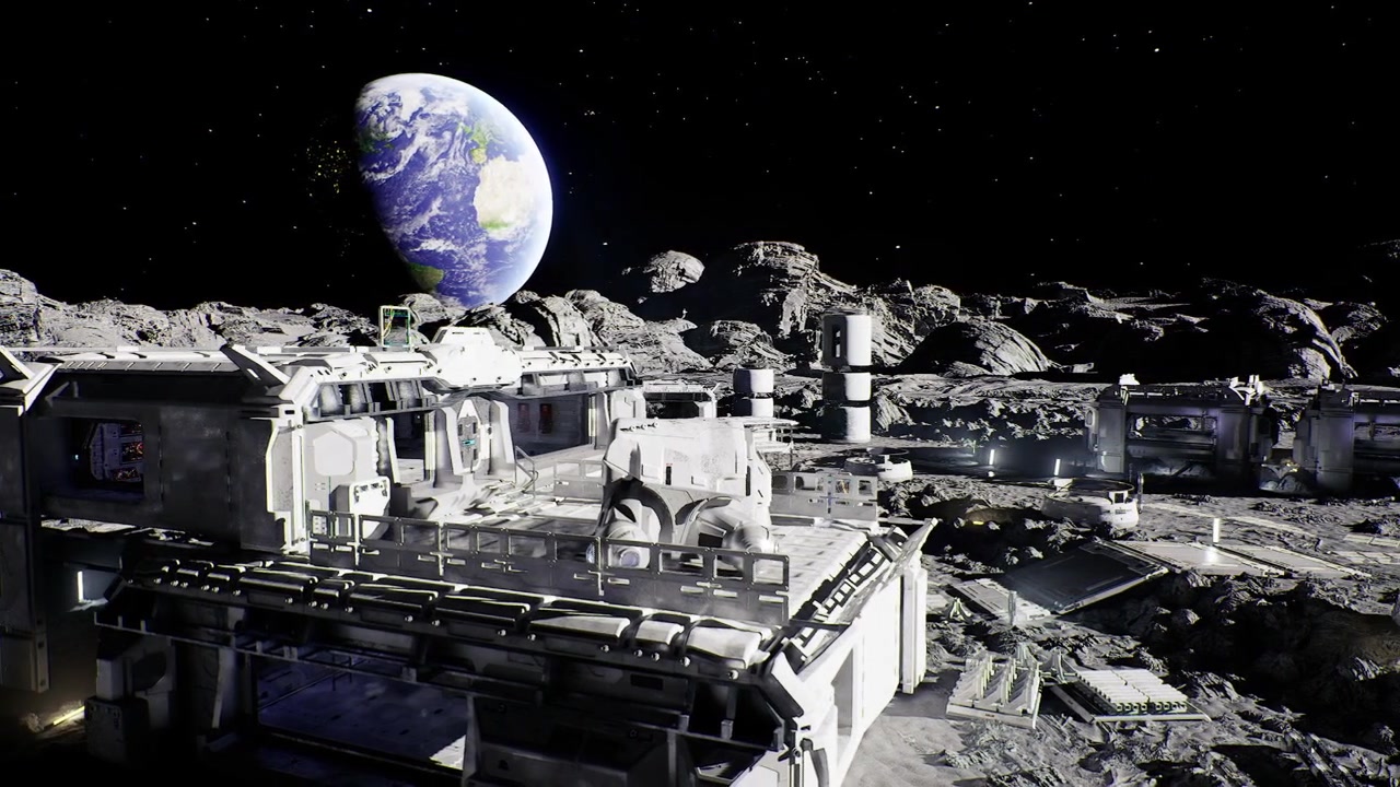 Modular lunar living units with robotic assembly and starry sky