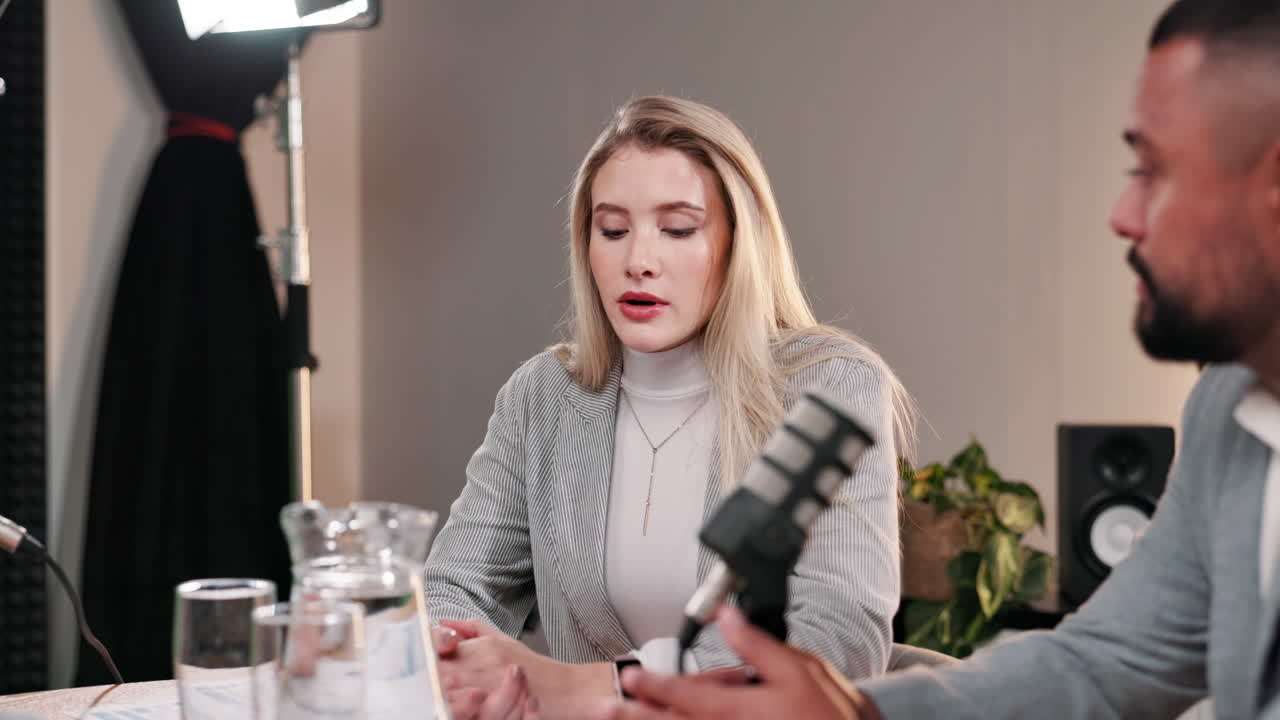 Podcast interview in studio