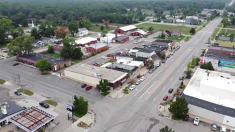 big rapids michigan drone aerial stock footage