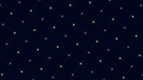 vibrant grid green and purple lines on black background