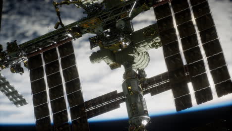 elementos de la estación espacial internacional sobre el planeta suministrados por la nasa