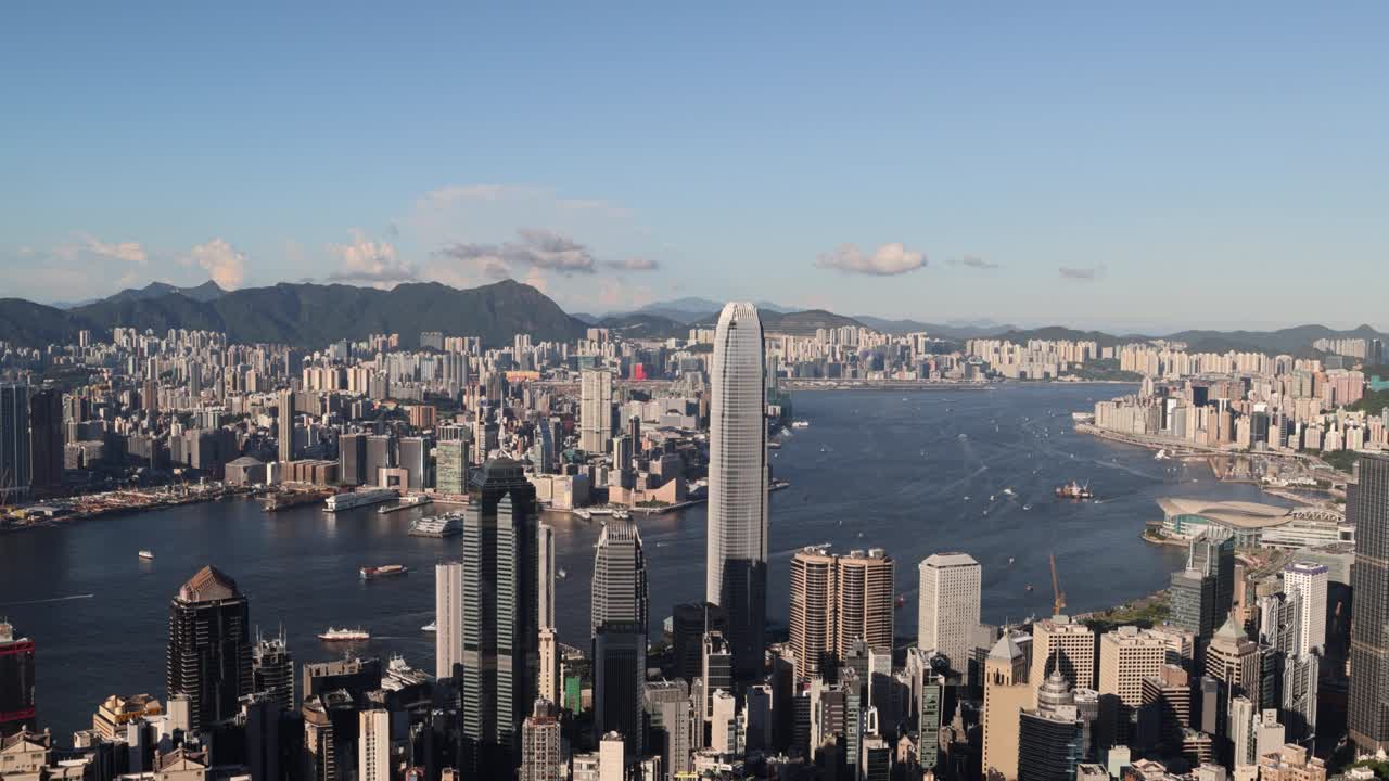 4 de septiembre de 2021 el horizonte de la ciudad de hong kong desde el pico