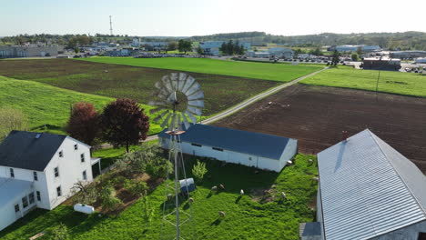 Amish-farm-and-windmill-in-rural-Lancaster-County-PA