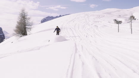 skiing in the alps