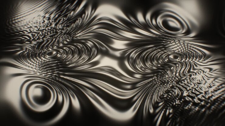 Abstract Shiny Metallic Liquid Bronze Fluid Waves Flow Math Surface - 4K Seamless VJ Loop Motion Background Animation
