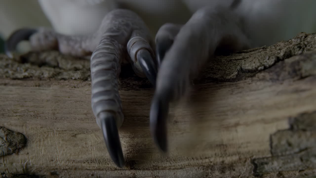 Close-up of Bird Talons Gripping a Branch