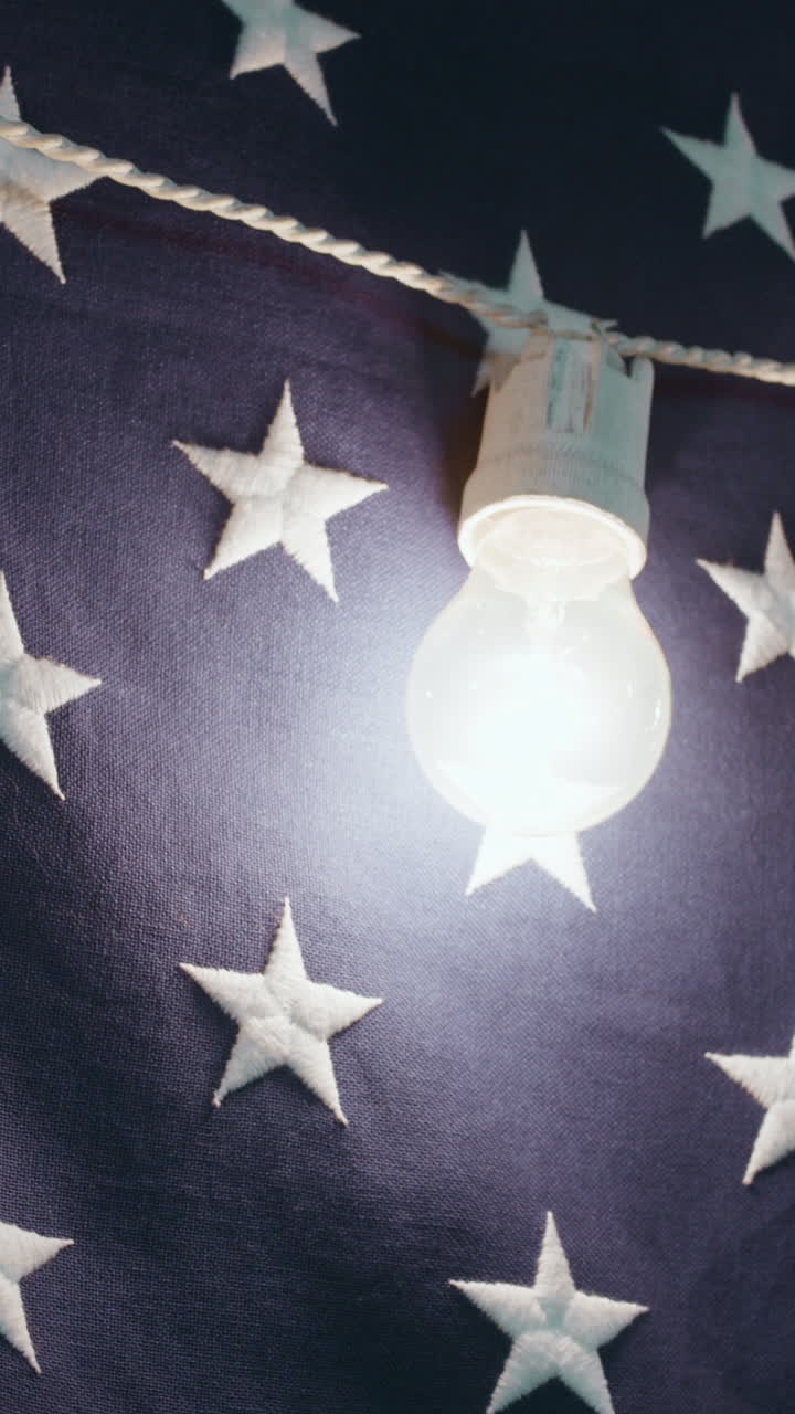 String Lights on American Flag