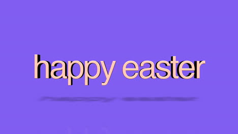 rolling happy easter text on purple gradient