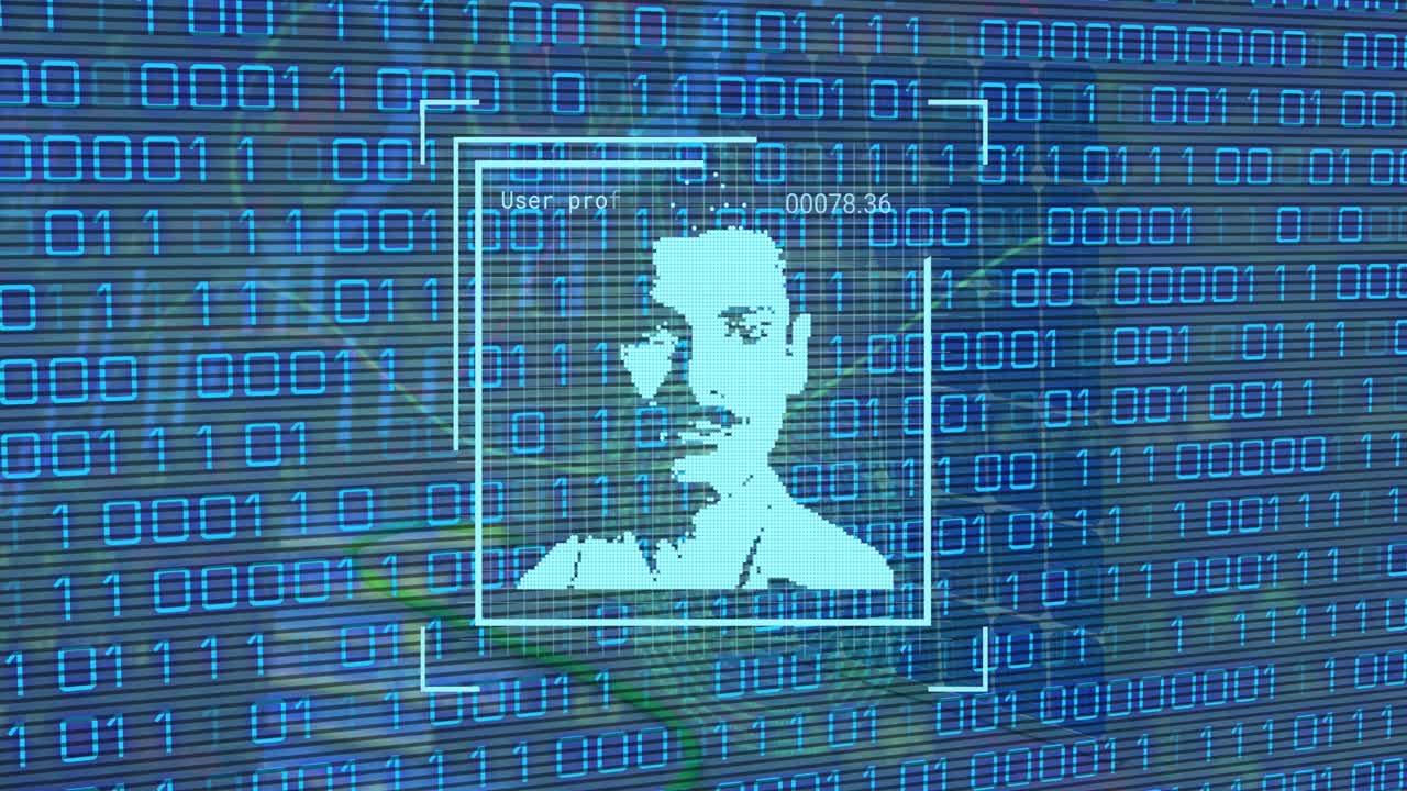 animación de la interfaz digital sobre el procesamiento de datos