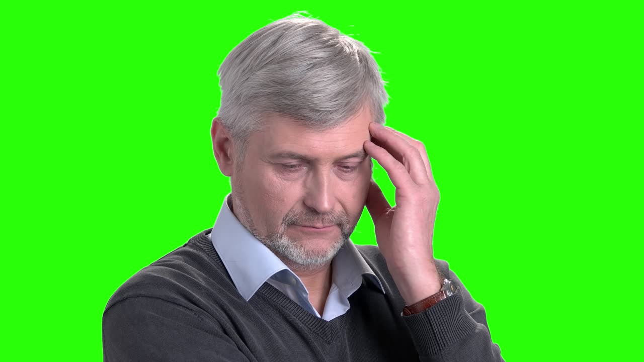 Portrait of thinking mature man.