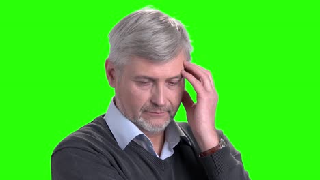 portrait of thinking mature man.