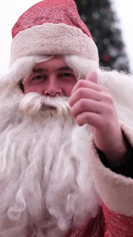 A Joyful Santa Claus Spreads Holiday Cheer with a Thumbs up in this Festive Video a Joyful Santa Claus Spreads Cheer with a Thumbs up his Iconic Beard Enhances the Spirit of Christmas and Holiday Joy