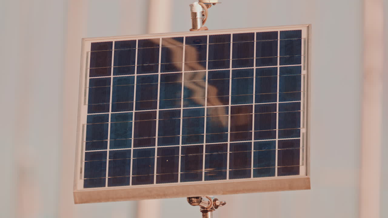 Close up of a solar panel absorbing sunlight