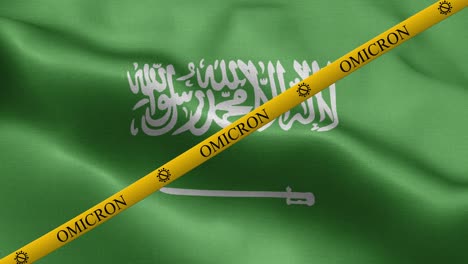 variante de omicron y franja de prohibición en la bandera de arabia saudita - bandera de arabia saudí