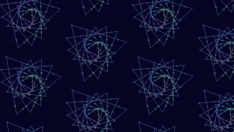 Connect-the-dots-colorful-geometric-pattern-on-a-dark-background