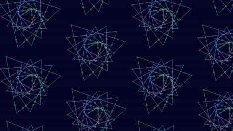 conectar los puntos patrón geométrico colorido en un fondo oscuro