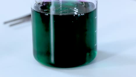 color transformation in a chemical reaction demonstration