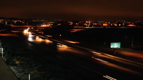 time lapse of southern california freeway traffic during the night