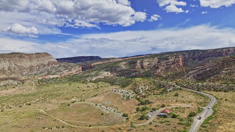 drone flyover of the entrance to the colorado national monument