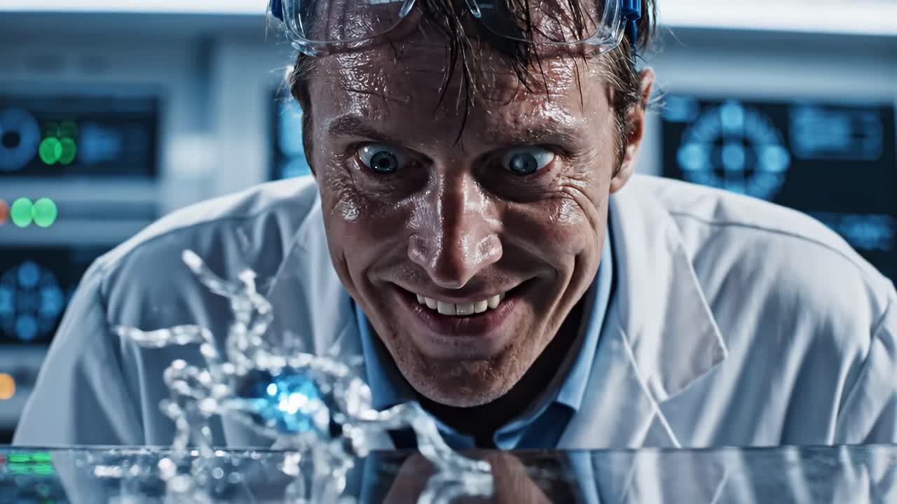 Intense Scientist Experiment in Laboratory