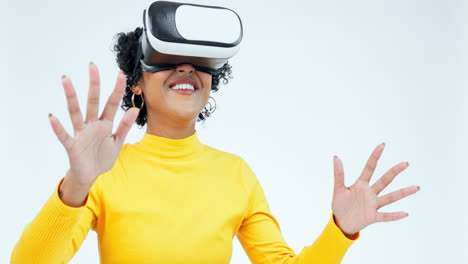 Virtual-reality,-wow-and-3d-with-woman