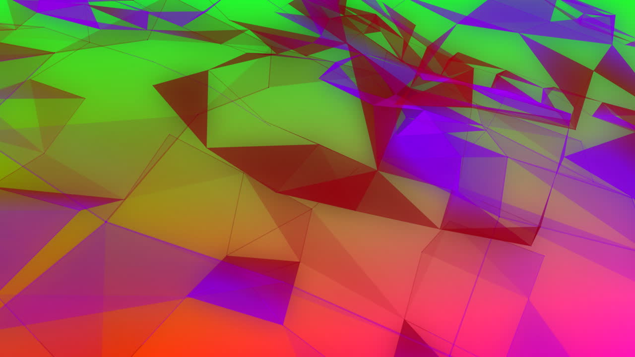 animación de la red de conexiones en verde vibrante púrpura y rojo