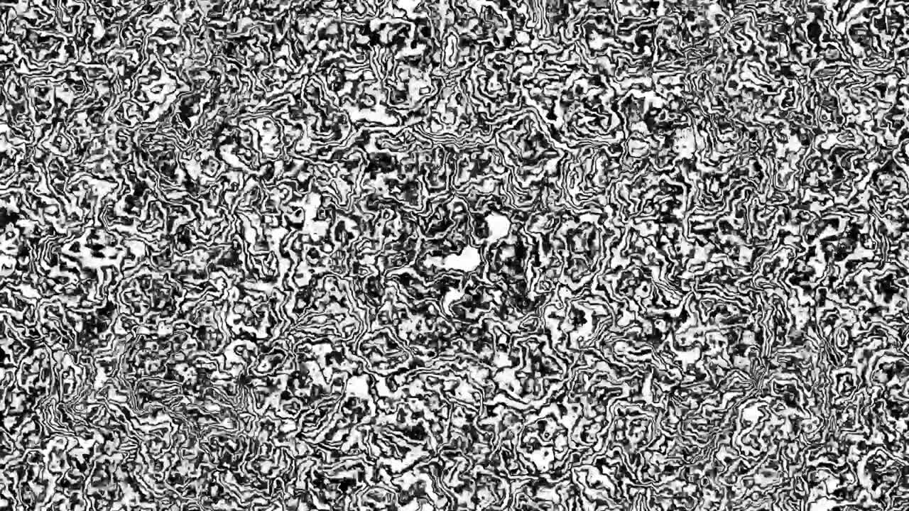 diseño desordenado en blanco y negro que representa el parpadeo de la pantalla de televisión debido a que no hay señal