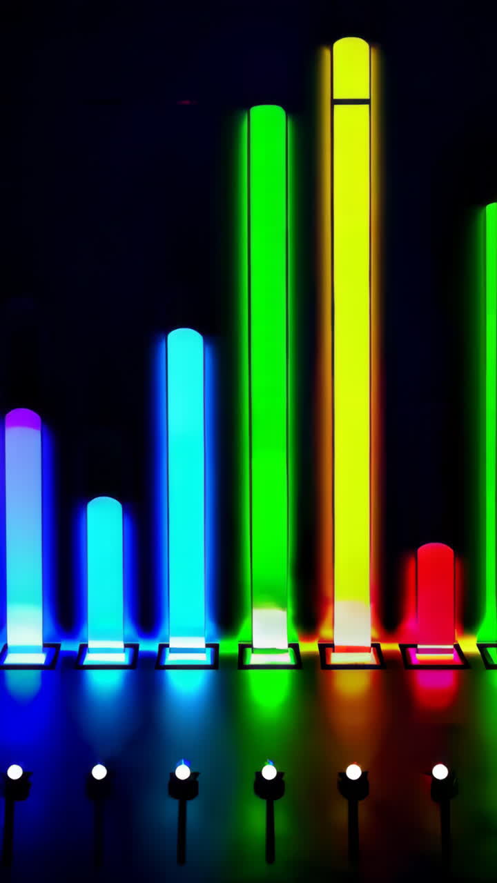 Colorful Neon Light Equalizer Bars