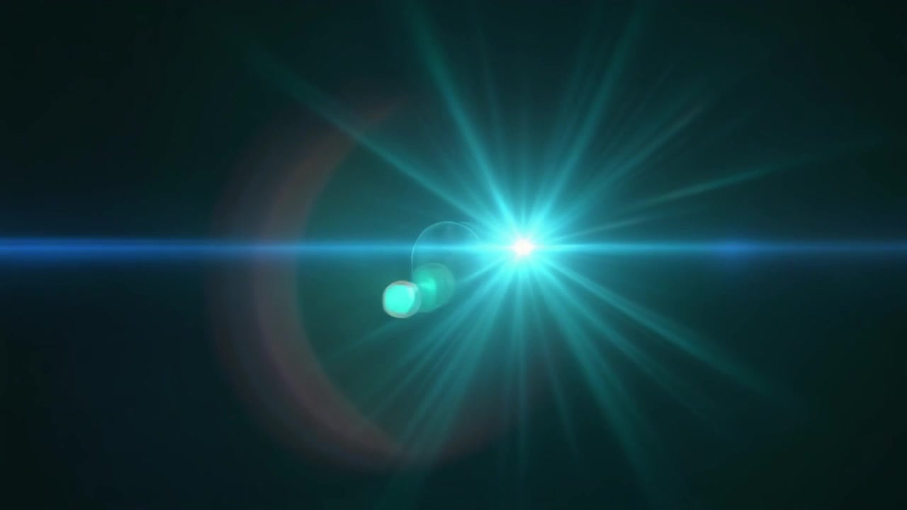 Bagliore lente blu astratto che si muove su sfondo scuro