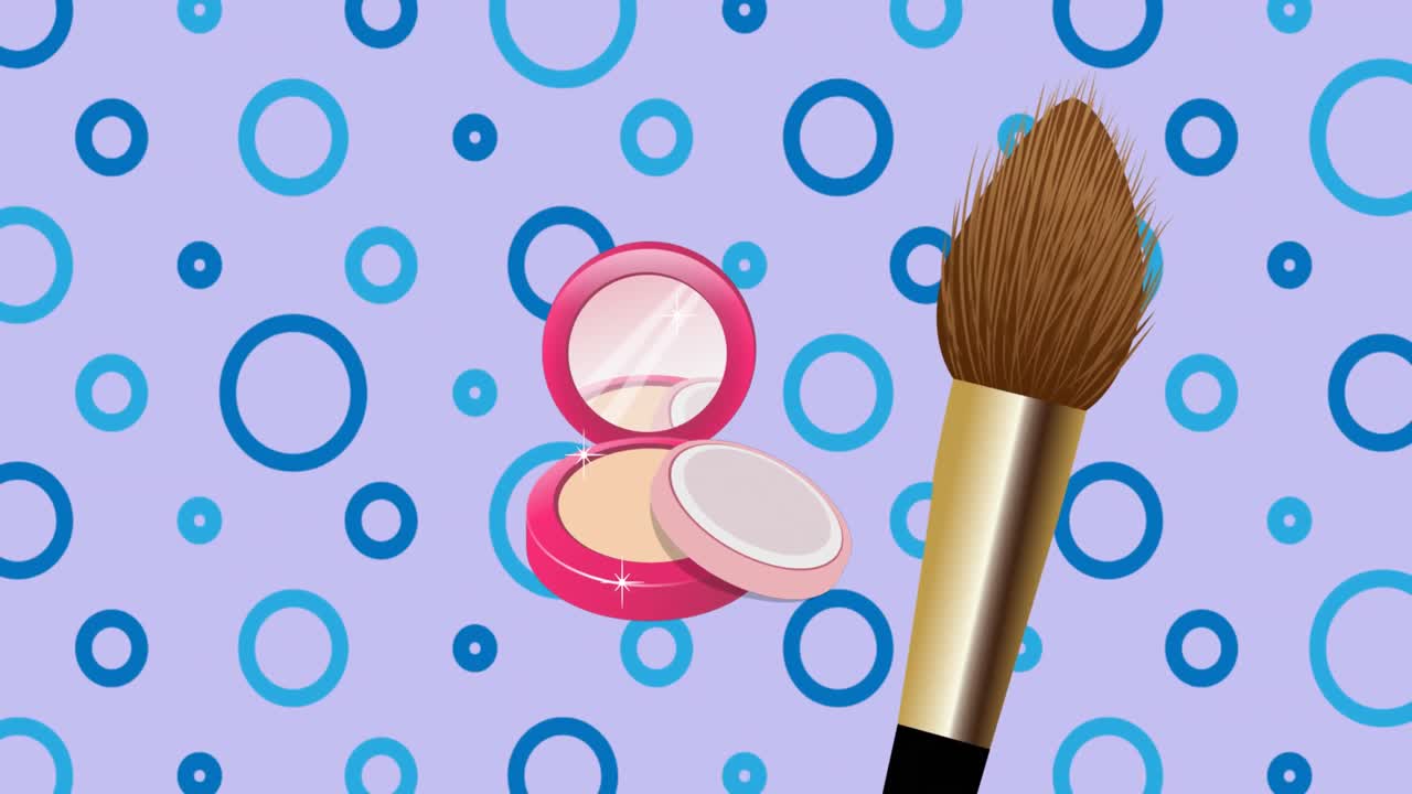 animación de pincel de polvo sobre fondo azul