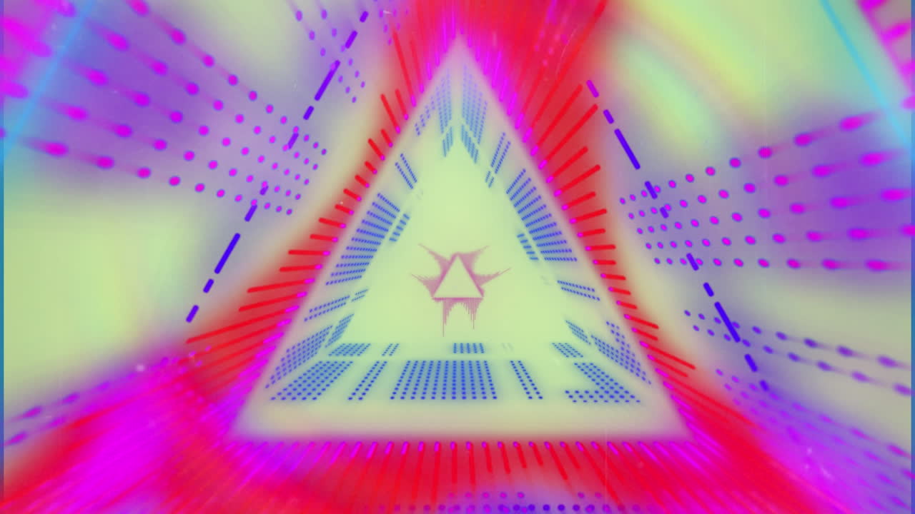 animación de formas de neón sobre un fondo amarillo.