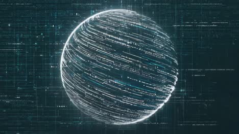 abstract digital sphere with data background