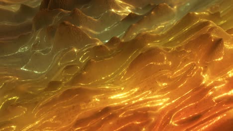 shiny wavy orange background 3d render vj loop animation