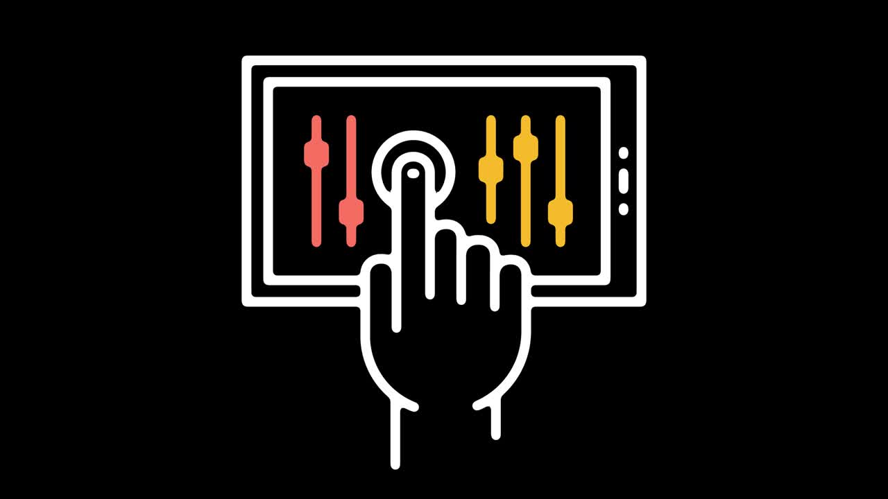 configuración de la aplicación visión general animación del icono de línea con alfa