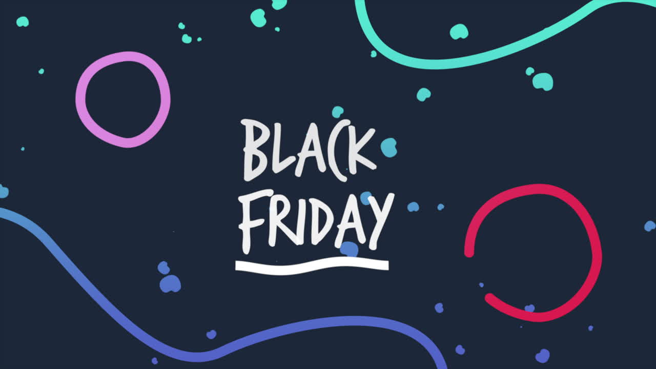 애니메이션 텍스트 검은 금요일 및 모션 추상적 인 기하학적 모양 5