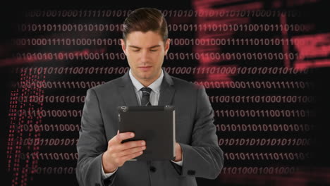 hombre de negocios usando una tableta digital
