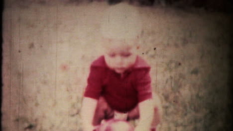 Boy-playing-ball-Vintage