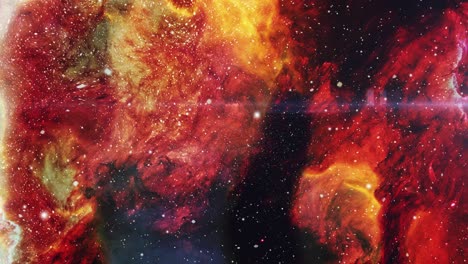 red nebula clouds move in the universe