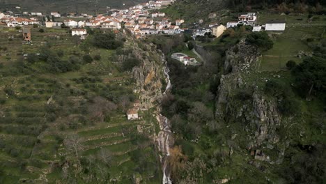 Valdigem-Valley-Aerial-Spin,-Lamego,-Portugal---aerial