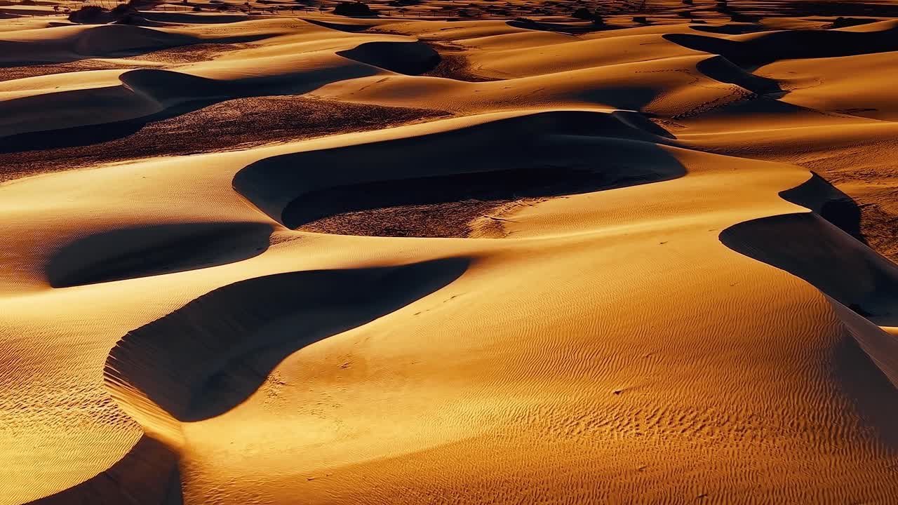 Gran Canaria mostra dune di sabbia in vista aerea durante una giornata di sole.
