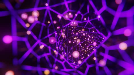 metaverse 3d tunnel with a flow infinite data and information as a futuristic light connection visualization. 3d video loop motion.