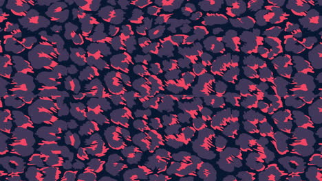 digital animation of red light trails over leopard print texture against black background