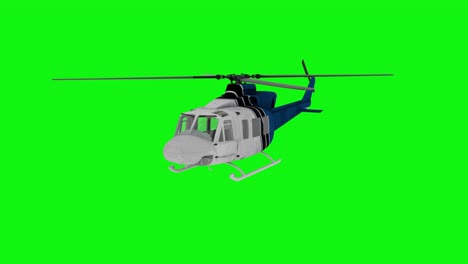 realistic helicopter flying animation. green screen 4k footage