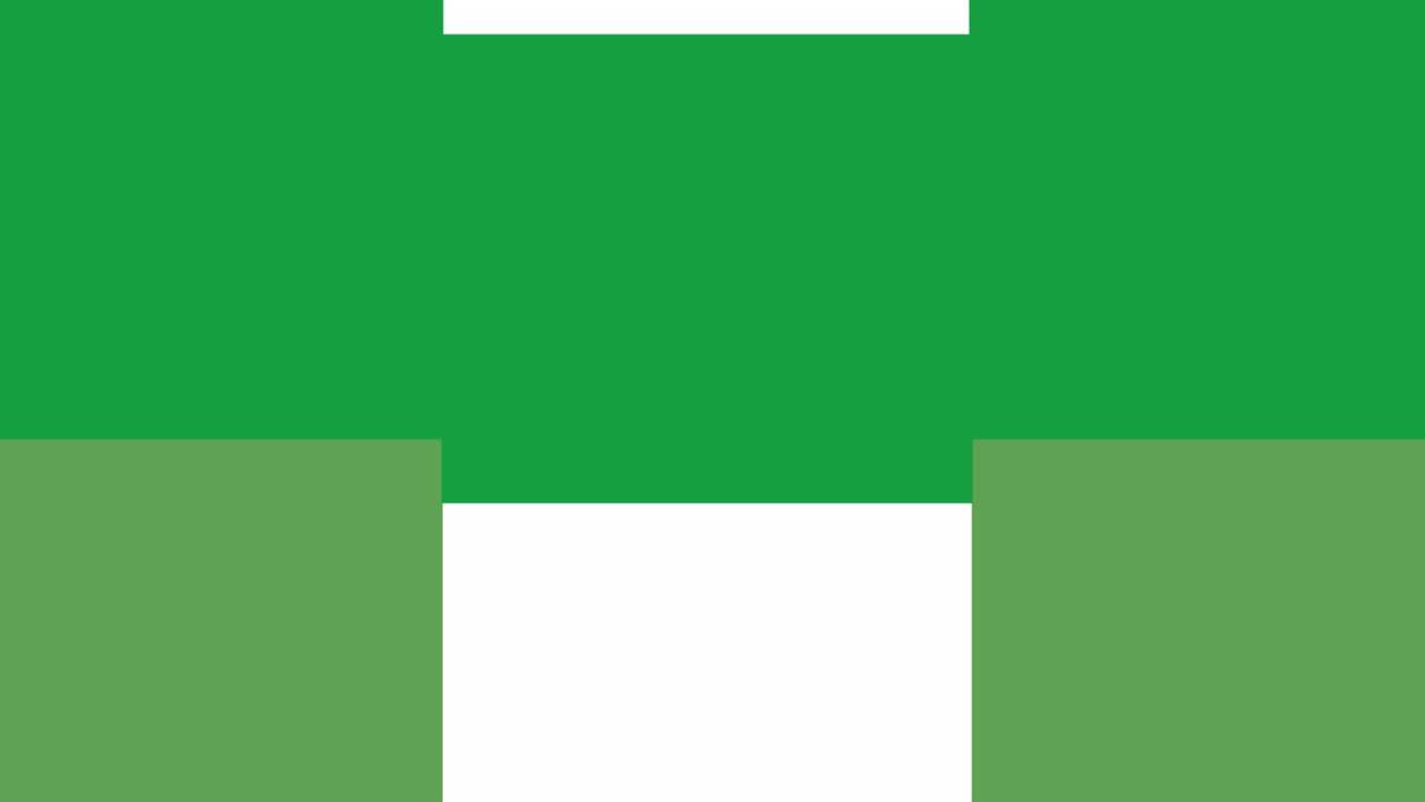 Animation of green squares jumping over white background