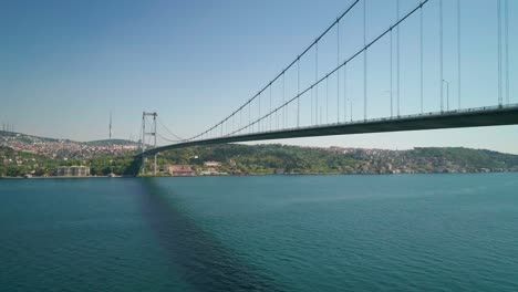 istanbul bosphorus bridge drone footage at night during covid lockdown, jk01