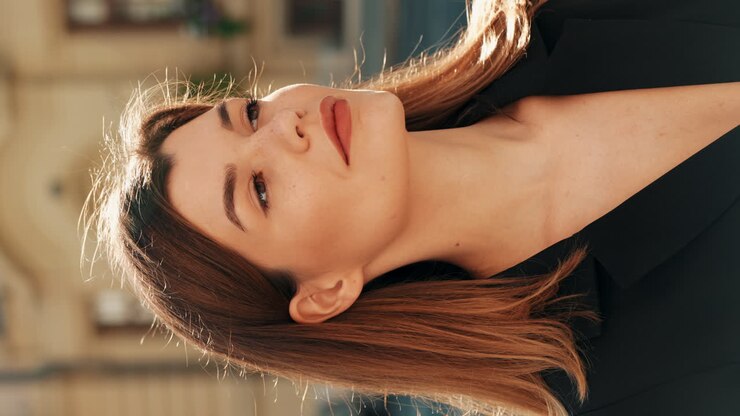 Stylish Woman in a Black Blazer