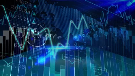 datos del mercado de valores y código binario
