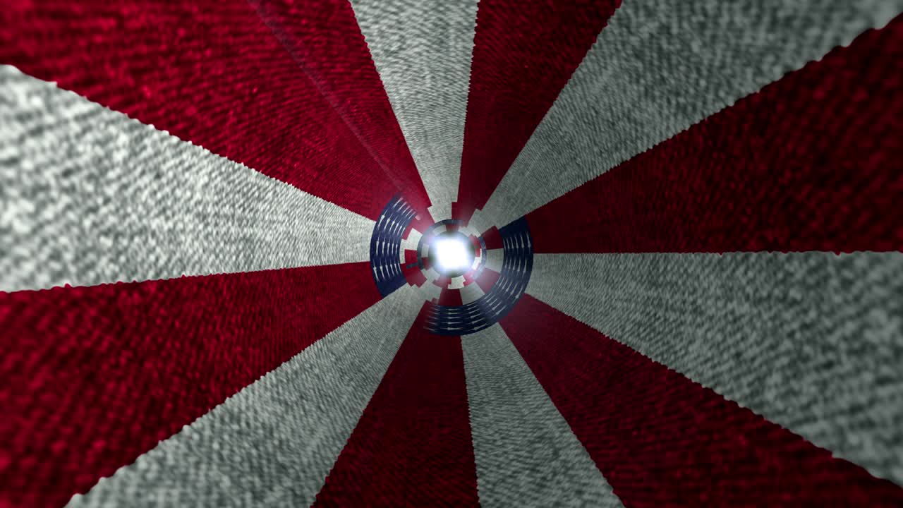 미국 발이 터널을 통해 날아가는 추상적인 모션 배경 4k uhd 3d 렌더링 vj 루프 회전: 미국 글 터널의 추상적인 패턴