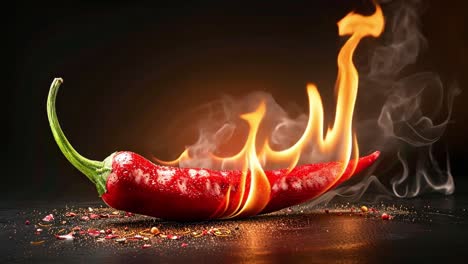 flaming red chili pepper