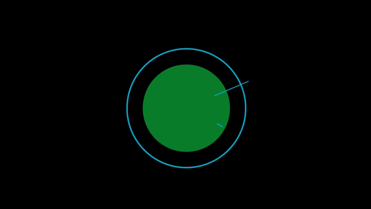 Animation green geometric shape isolate floating on black background.